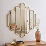 Asitan 73X80 Konsol Aynası/lüks Ayna/dekor Aynası/salon Aynası/çerçeveli Duvar Aynası Gold 70 x 80 - Çok Renkli