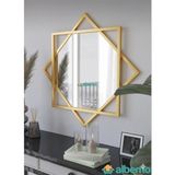 Asitan 8 Köşeli Gold Selçuklu Dekoratif Hol Aralık Salon Ofis Banyo Wc Duvar Aynası Altın 60 x 60 - Çok Renkli