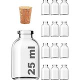 Asitan Afracam Şeffaf 25 ml / 25 cc Mantar Tıpalı Boş Cam Şişe 12 Adet - Çok Renkli