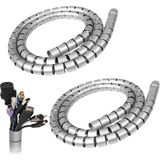Asitan Aksesuarcı 22 mm Gri 1 Metre Spiral Kablo Kanalı, Boru Tipi Kablo Düzenleyici, Kablo Toplayıcı - Çok Renkli