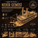 Asitan Algwooddesign Nehir Gemisi Ahşap Maket Seti 713 Parça – Dıy 3D Puzzle Mississippi Buharlı Gemi - Çok Renkli