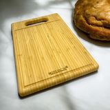 Asitan Bambu Kesme Tahtası Dikdörtgen Su Oluklu (30X24 Cm) - Çok Renkli