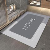 Asitan Banyo Paspası Süper Su Emici Kaymaz Tabanlı Dikdörtgen Diatomit Paspas 60X40CM Gri - Çok Renkli