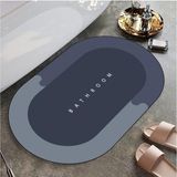 Asitan Banyo Paspası Süper Su Emici Kaymaz Tabanlı Paspas Banyo Paspası Oval Diatomit Paspas Süper Emi - Çok Renkli