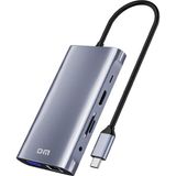 Asitan CHB055 Type-C To HDMI VGA RJ45 Ethernet 3*usb 3.0 Aux Pd Tf Sd Kart Okuyucu Dönüştürücü - Çok Renkli
