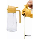 Asitan Çift Fonksiyonlu Cam Yağdanlık 450ML Zeytinyağı Sıvıyağ Şişesi Airfryer Sprey Yağlık - Çok Renkli