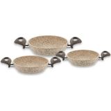 Asitan Creamy 3 Parça Granit Tava Seti Sahan Set - Çok Renkli