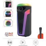 Asitan D69 Siyah Rgb Ledli Kablosuz Mikrofonlu Radyolu Taşınabilir Bluetooth Hoparlör Parti Speaker D69 - Çok Renkli