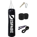 Asitan Desfabe Boxing Star 70X25 cm Zincirli Boks Kum Torbası Siyah+Askı Aparatı+El Bandajı+Atlama Ipi - Çok Renkli