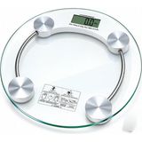Asitan Dijital Cam Baskül Terazi 180 kg LCD Ekran 30X30 cm Yuvarlak Cam Banyo Tartısı I11-026
