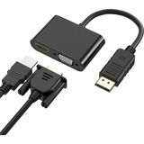 Asitan Displayport To HDMI + VGA Kablo Port Çevirici Dönüştürücü- AL4809 - Çok Renkli