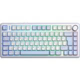 Asitan F75 Mekanik Rgb Tkl Graywood V4 Switch Kablosuz Makrolu Hot Swap Türkçe Q Klavye Buz Mavisi - Çok Renkli