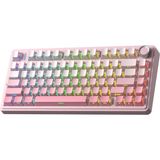 Asitan F75 Mekanik Rgb Tkl Sessiz Cotton Candy Switch Kablosuz Makrolu Hot Swap Klavye Pembe - Çok Renkli