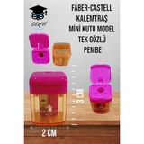 Asitan Faber-Castell Kalemtraş, Mini Kutu Model, Tek Gözlü, Pembe - Çok Renkli