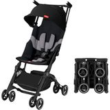 Asitan GB Pockit+ All Terrain Ultra Kompakt Hafif Seyahat Arabası, Gölgelik ve Yatan Koltuk, Kadife Siyah - Çok Renkli