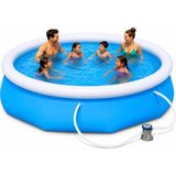 Asitan Jumbo Boy Şişme Havuz, 3.05 Metre Çaplı Büyük Aile Havuzu, 3 Katmanlı Dayanıklı Pvc Uv Gün - Çok Renkli