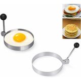 Asitan Kalp,yıldız,yuvarlak Şekilli Yumurta Kalıbı Saplı – Saplı Omlet ve Pancake Şekillendirici - Çok Renkli