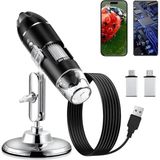 Asitan Kameralı Dijital Mikroskop - 1600X Büyütme Kapasitesi, 8 LED Işıklı Kamera, 1920X1080 Full Hd - Çok Renkli