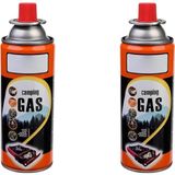 Asitan Kamp Gazı Bütan Propan Gaz Tüpü Portatif Ocak Kartuşu Tek Kullanımlık Pürmüz 400 ml 2 Ade - Çok Renkli