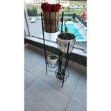Asitan Katlanabilir Metal 5'li Saksılık - Siyah - 100 cm Yükseklik - Kurulumsuz Boyalı Dekoratif Bitki - Çok Renkli