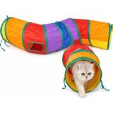 Asitan Kedi Oyun Tüneli Katlanabilir Kıvrımlı Model, Kedi Oyuncağı Tünel Ev, Renkli Kedi Köpek Oyun - Çok Renkli