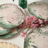 Asitan Keramika Pink Woods Nordic Servis Tabağı 28 cm 6 Adet 22641 - Çok Renkli