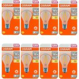 Asitan LED Ampul, 6,5W (60W), 2700K Sarı Işık, Dim Edilebilir, E27 Duy, Şeffaf, 8 Adet - Çok Renkli