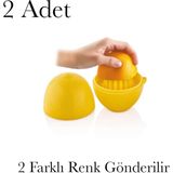 Asitan Limon Sıkacağı Bpa Içermez 2 Adet 2 Renk Limon Saklama Kabı ve Limon Sıkacağı - Çok Renkli
