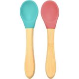 Asitan Mama Kaşığı 2'li Aqua Green/velvet Rose - Çok Renkli