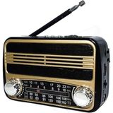 Asitan Manuel Aramalı Nostaljik Radyo Hem Şarjlı Hem Pilli USB ve Flash Bellek Girişli Müzik Kutusu - Çok Renkli