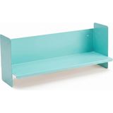 Asitan Mavi Metal Duvar Rafı - Masa Üstü Kitaplık ve Çok Amaçlı Ofis Düzenleyici 21X70 cm - Çok Renkli