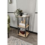 Asitan Modern 3 Katlı Ahşap Dekoratif Orta Sehpa &amp; Yan Sehpa | Çok Amaçlı Kitaplık Bitki Standı - Çok Renkli