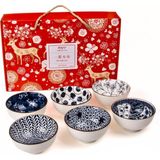 Asitan Mukko Home 6'li Desenli Porselen Kase Seti 320 Ml, Çorbalık, Kahvaltılık, Atıştırmalık Kase - Çok Renkli