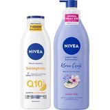Asitan Nıvea Q10 Sıkılaştırıcı C Vitamini Vücut Losyonu 250ML ve Kiraz Çiçeği Vücut Losyonu 400M
