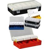 Asitan Organizer Çanta 22X11CM Takım Kutusu 13 Gözlü Çift Kat Raflı Vida Olta Şeffaf Kapaklı Edevat - Çok Renkli