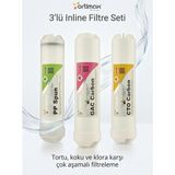 Asitan Ortimax Inline Filtre SETI-123, 3'lü Su Arıtma Filtresi Seti, Evrensel Uyumlu - Çok Renkli