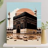 Asitan Palmiye Hobi Sanat Sayılarla Boyama Tuval Seti Fırça Boya Dahil (Çıtalı) 40X50 cm - Kabe - Çok Renkli