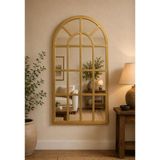 Asitan Pencere Model Dekoratif Duvar Aynası 123 x 70 cm (Gold) | Kemer Formlu Çerçeve - Çok Renkli