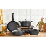 Asitan Peramari Elit Alüminyum Döküm Granite 7 Parça Tencere Seti Siyah Siyah 26 cm - Çok Renkli
