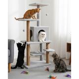 Asitan Pet Y01 Salıncaklı Yuvalı Lüx Kedi Tırmalama Oyun Evi Gri - Çok Renkli