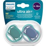 Asitan Philips Avent Ultra Air Emzik 6-18 Ay, 2'li Unisex, SCF085/31 - Çok Renkli