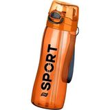 Asitan Pipetli Sporcu Okul Su Matarası - 750 ml - Suluk Pp (Turuncu) - Çok Renkli