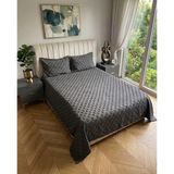 Asitan Ponpon Desenli 3 Parça Çift Kişilik Yatak Örtüsü | Solmaya Dayanıklı - Çok Renkli - 1 x 32 x 27 cm