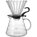 Asitan Profesyonel Cam Kahve Demleme Seti (Pour Over Dripper & Karaf) - 600 ml Kapasiteli Borosilikat Filtr - Çok Renkli