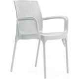 Asitan R008 Sunset Rattan Koltuk Sandalye, Plastik ve Cam Elyaf, Beyaz, 4 Adet - Çok Renkli