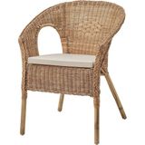 Asitan Rattan Berjer Koltuk, 60X60 Cm, Beyaz Oturma Yüzeyi - Çok Renkli