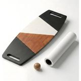 Asitan Renkli Denge Tahtası Balance Roller Board Çift Fonksiyonlu Sörf Eğitim Tahtası Kaykay Eğitim T - Çok Renkli