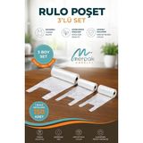 Asitan Rulo Poşet 3'lü Set (Küçük, Orta, Büyük) Atlet Market Manav Poşeti Çöp Poşeti - Çok Renkli