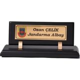 Asitan Sanatbloğu Sublimasyon Baskılı Siyah Ahşap Masa Üstü Organizer Isimlik CLK-523 - Çok Renkli