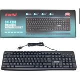 Asitan Sonia SN-X101 USB Multimedya Klavye, Siyah, Q Türkçe Düzen, Kablolu, Tam Boy - Çok Renkli